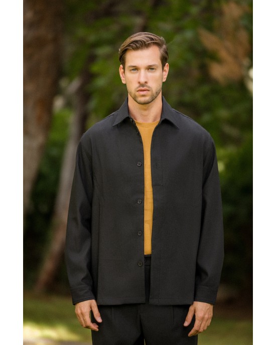 Πουκαμίσα Vittorio Barezzi μαύρο OVERSHIRT