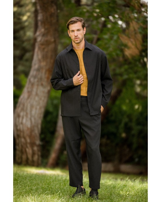 Πουκαμίσα Vittorio Barezzi μαύρο OVERSHIRT