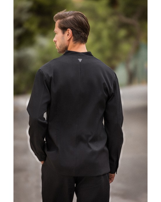 Πουκαμίσα Vittorio Alberto μαύρο OVERSHIRT