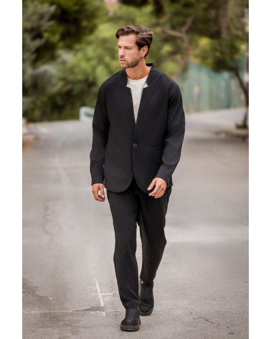 Πουκαμίσα Vittorio Alberto μαύρο OVERSHIRT