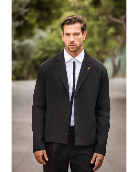 Πουκαμίσα Vittorio Pescara μαύρο OVERSHIRT