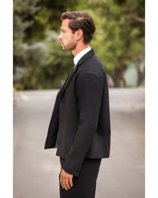 Πουκαμίσα Vittorio Pescara μαύρο OVERSHIRT