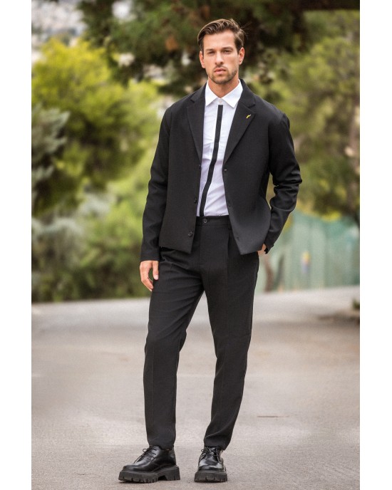 Πουκαμίσα Vittorio Pescara μαύρο OVERSHIRT