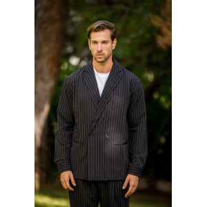 Πουκαμίσα Vittorio Genova μαύρη με άσπρη ρίγα Πουκαμίσα Vittorio Genova μαύρη με άσπρη ρίγα