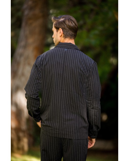 Πουκαμίσα Vittorio Genova μαύρο OVERSHIRT