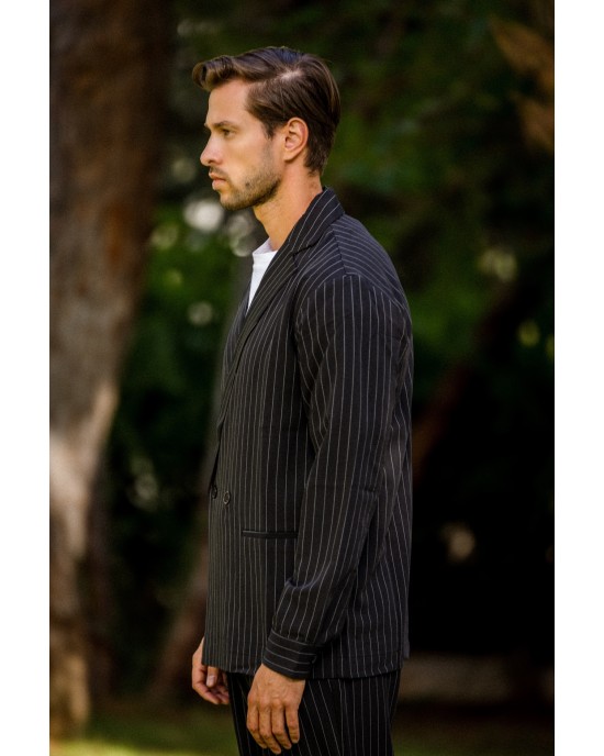 Πουκαμίσα Vittorio Genova μαύρο OVERSHIRT