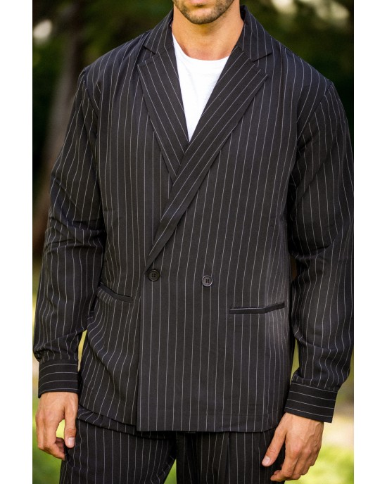 Πουκαμίσα Vittorio Genova μαύρο OVERSHIRT