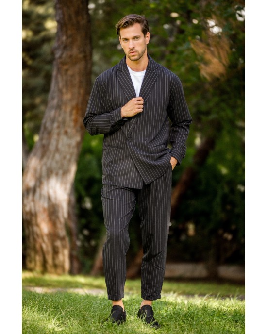 Πουκαμίσα Vittorio Genova μαύρο OVERSHIRT