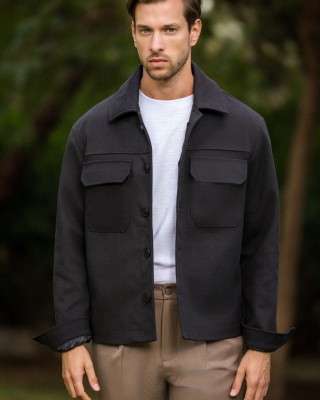 Overshirt Vittorio Mozzio μαύρο