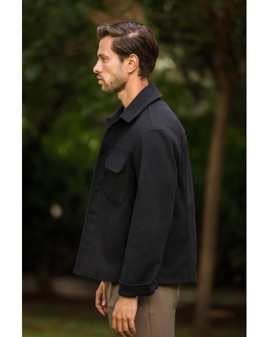 Overshirt Vittorio Mozzio μαύρο OVERSHIRT