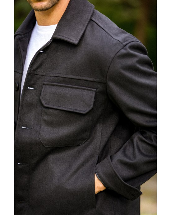Overshirt Vittorio Mozzio μαύρο OVERSHIRT