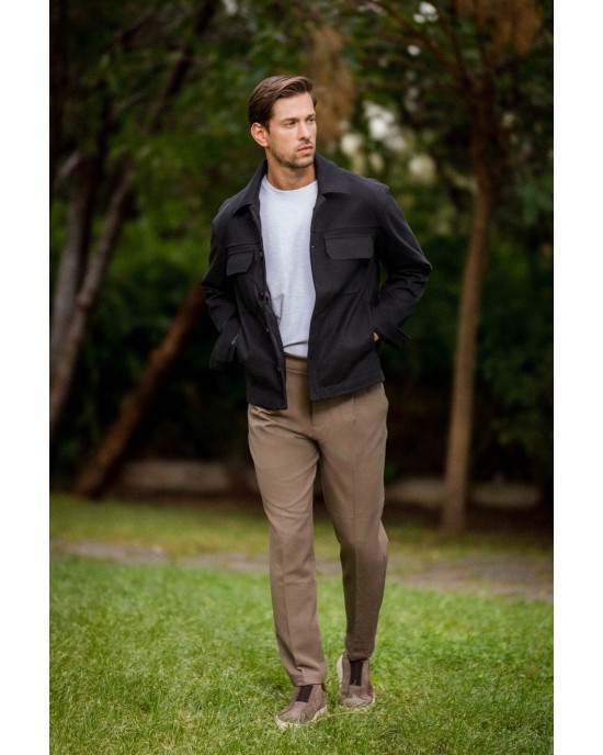Overshirt Vittorio Mozzio μαύρο OVERSHIRT