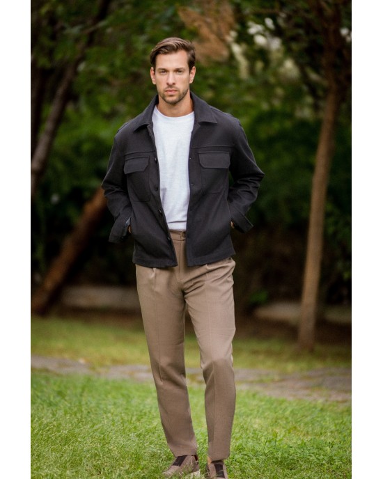 Overshirt Vittorio Mozzio μαύρο OVERSHIRT