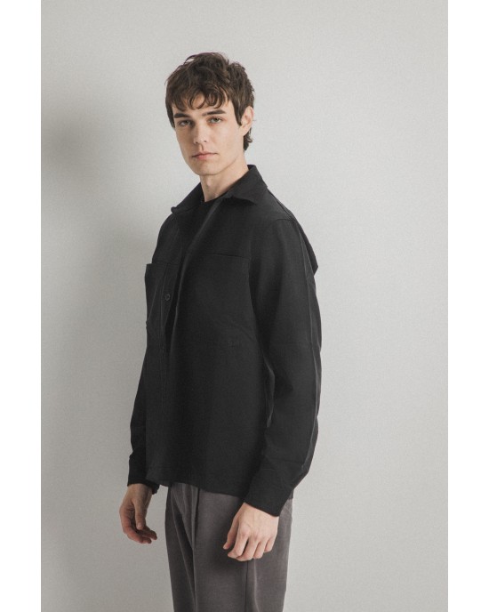 Overshirt Vittorio Primo μαύρο OVERSHIRT