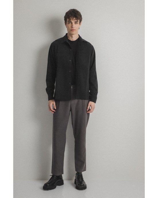 Overshirt Vittorio Primo μαύρο OVERSHIRT