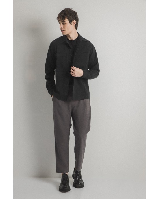 Overshirt Vittorio Primo μαύρο OVERSHIRT