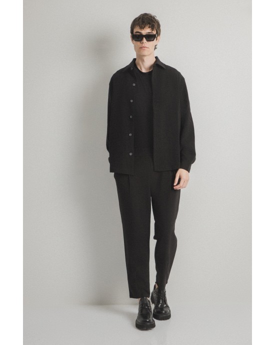 Overshirt Vittorio μαύρο OVERSHIRT