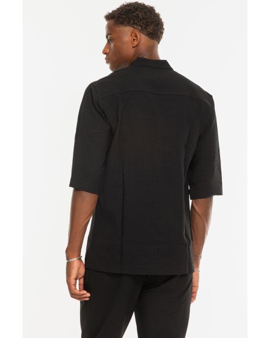 Πουκάμισο Overshirt Vittorio Bianco μαύρο OVERSHIRT