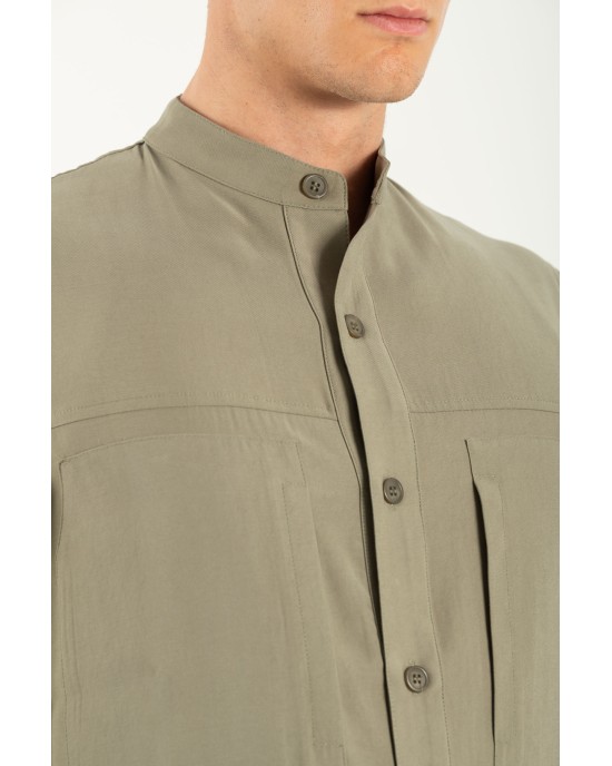Πουκαμίσα Vittorio Capri λαδί OVERSHIRT