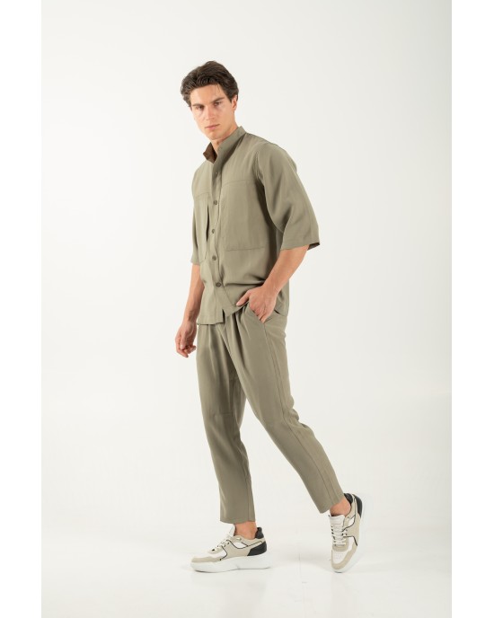 Πουκαμίσα Vittorio Capri λαδί OVERSHIRT