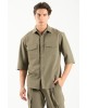 Πουκάμισο Vittorio Bellagio λαδί OVERSHIRT
