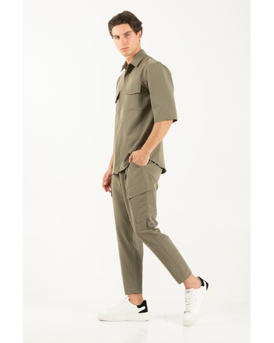 Πουκάμισο Vittorio Bellagio λαδί OVERSHIRT