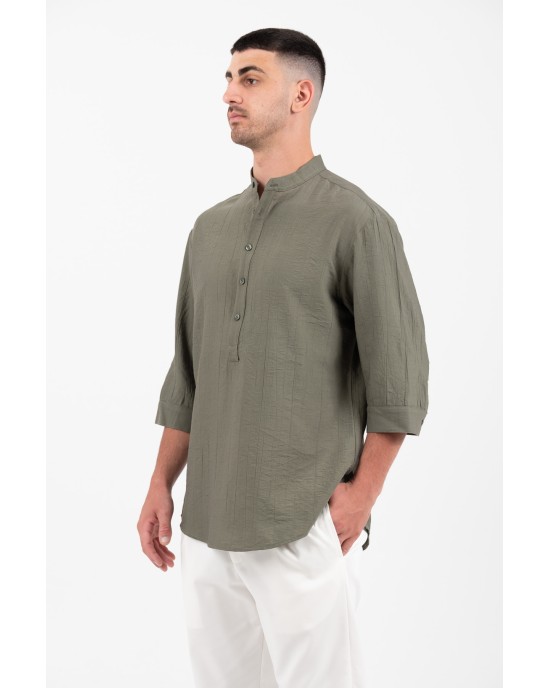 Πουκάμισο Vittorio χακί OVERSHIRT