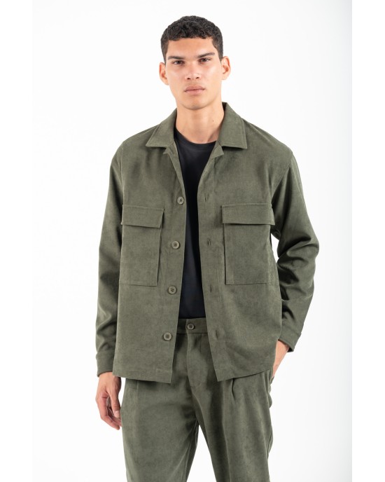 Overshirt Vittorio Arezzio λαδί ΜΠΟΥΦΑΝ