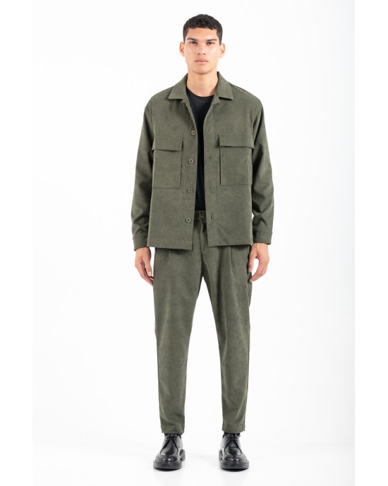 Overshirt Vittorio Arezzio λαδί ΜΠΟΥΦΑΝ