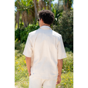 Πουκαμίσα Diverse έκρου με άσπρη ρίγα