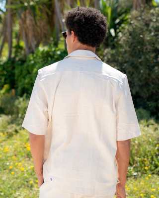 Πουκαμίσα Diverse έκρου με άσπρη ρίγα