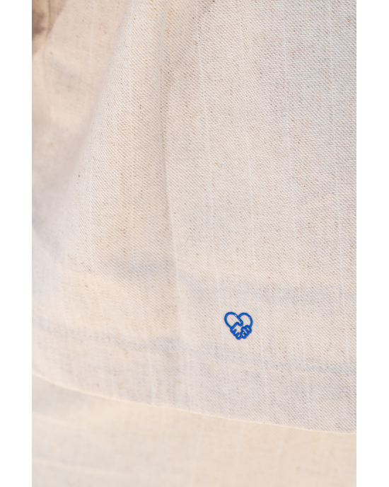 Πουκαμίσα Diverse έκρου με άσπρη ρίγα OVERSHIRT