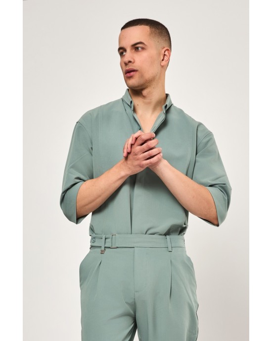 Πουκαμίσα Vittorio Agrate μέντας OVERSHIRT