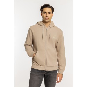 Ζακέτα φούτερ Calvin Klein μπεζ Ζακέτα φούτερ Calvin Klein μπεζ