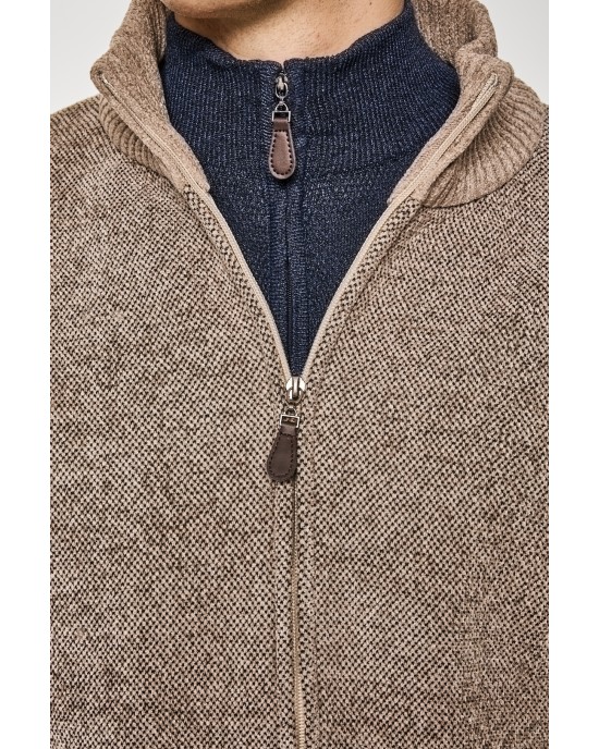 Ζακέτα πλεκτή Lexton μπεζ ΠΛΕΚΤΕΣ