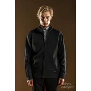 Ζακέτα πλεκτή Lexton γκρι σκούρο