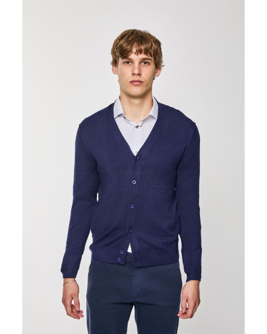 Ζακέτα Πλεκτή Over/D μπλε ΠΛΕΚΤΕΣ