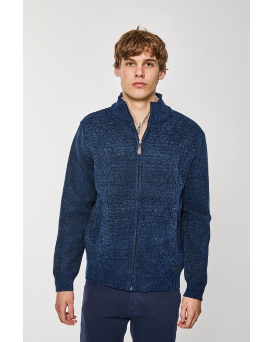 Ζακέτα πλεκτή Lexton μπλέ ΠΛΕΚΤΕΣ