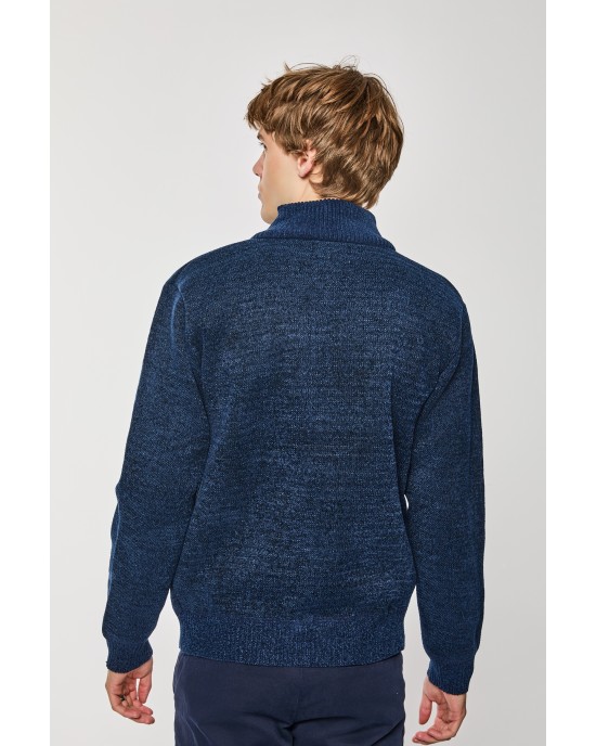 Ζακέτα πλεκτή Lexton μπλέ ΠΛΕΚΤΕΣ