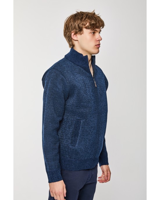 Ζακέτα πλεκτή Lexton μπλέ ΠΛΕΚΤΕΣ