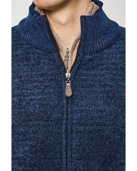 Ζακέτα πλεκτή Lexton μπλέ ΠΛΕΚΤΕΣ