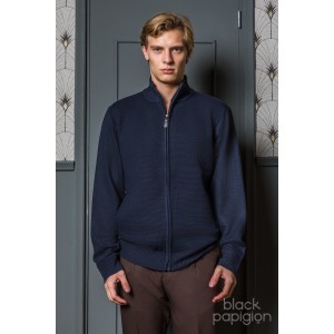 Ζακέτα πλεκτή Lexton μπλέ