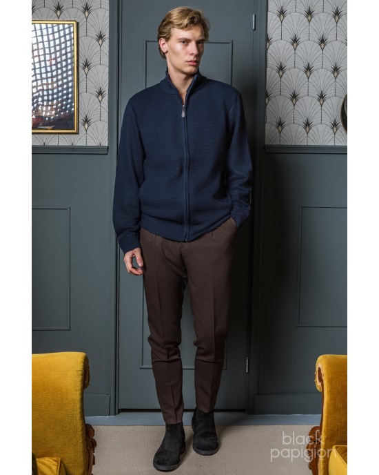 Ζακέτα πλεκτή Lexton μπλέ ΠΛΕΚΤΕΣ