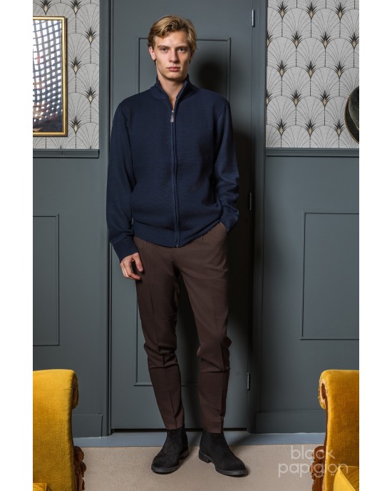 Ζακέτα πλεκτή Lexton μπλέ ΠΛΕΚΤΕΣ