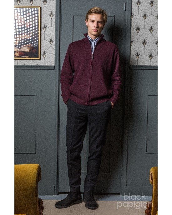 Ζακέτα πλεκτή Lexton μπορντό ΠΛΕΚΤΕΣ