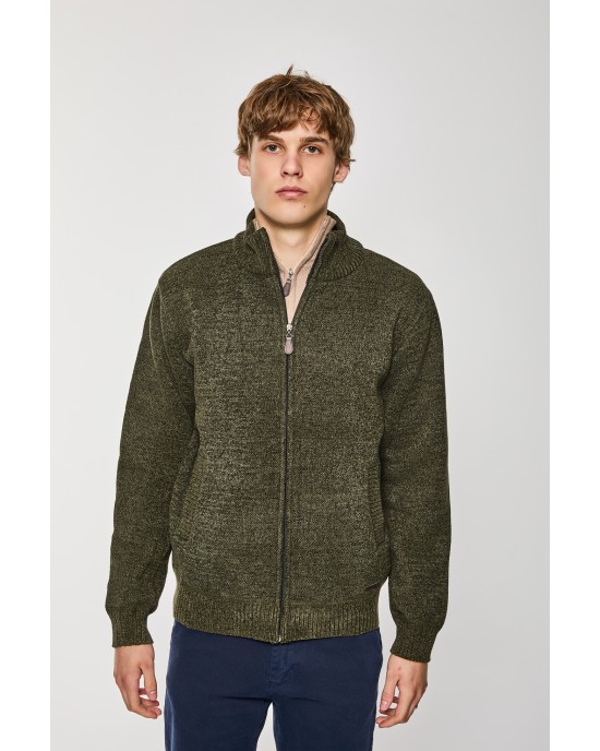 Ζακέτα πλεκτή Lexton πράσινη ΠΛΕΚΤΕΣ