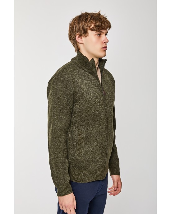 Ζακέτα πλεκτή Lexton πράσινη ΠΛΕΚΤΕΣ