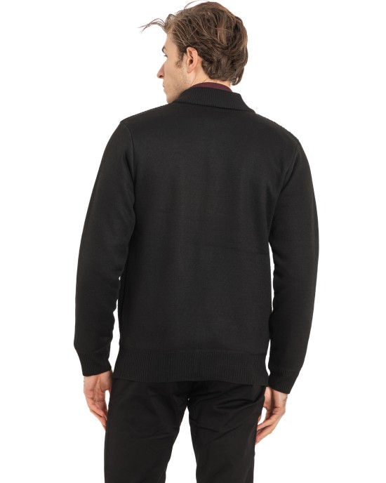 Ζακέτα πλεκτή Lexton μαύρη ΠΛΕΚΤΕΣ