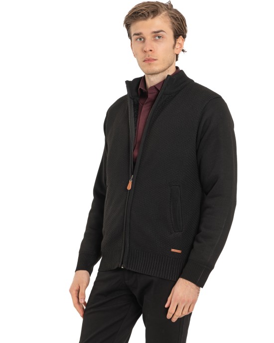 Ζακέτα πλεκτή Lexton μαύρη ΠΛΕΚΤΕΣ