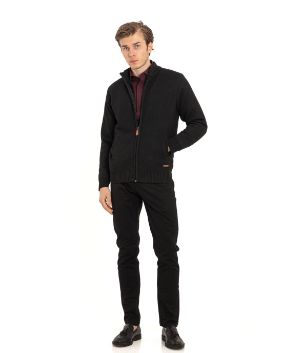 Ζακέτα πλεκτή Lexton μαύρη ΠΛΕΚΤΕΣ